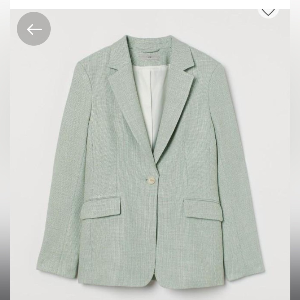 Medium single-breasted mint green H&M full sleeve length blazer